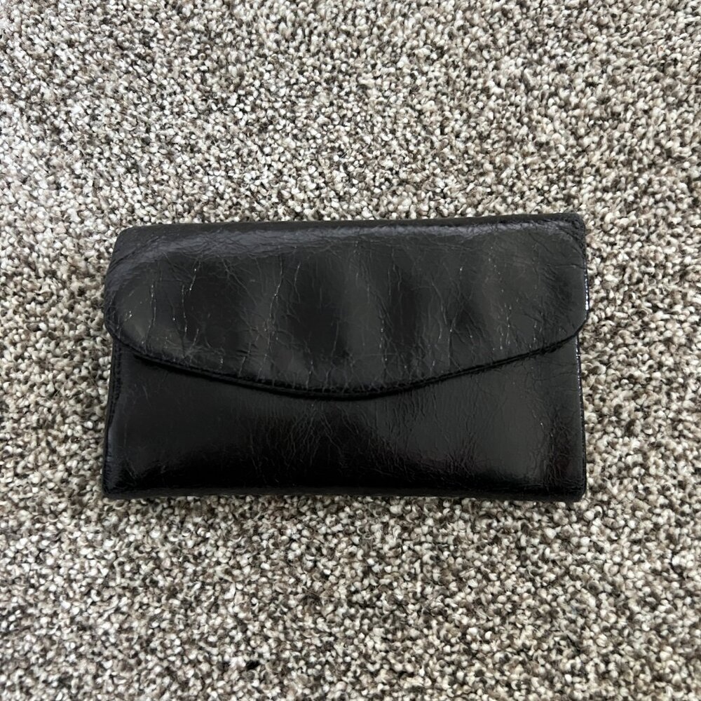 HOBO Black Lacy Leather Wallet